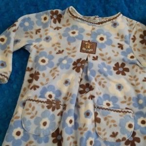 Blue floral squirrel romper